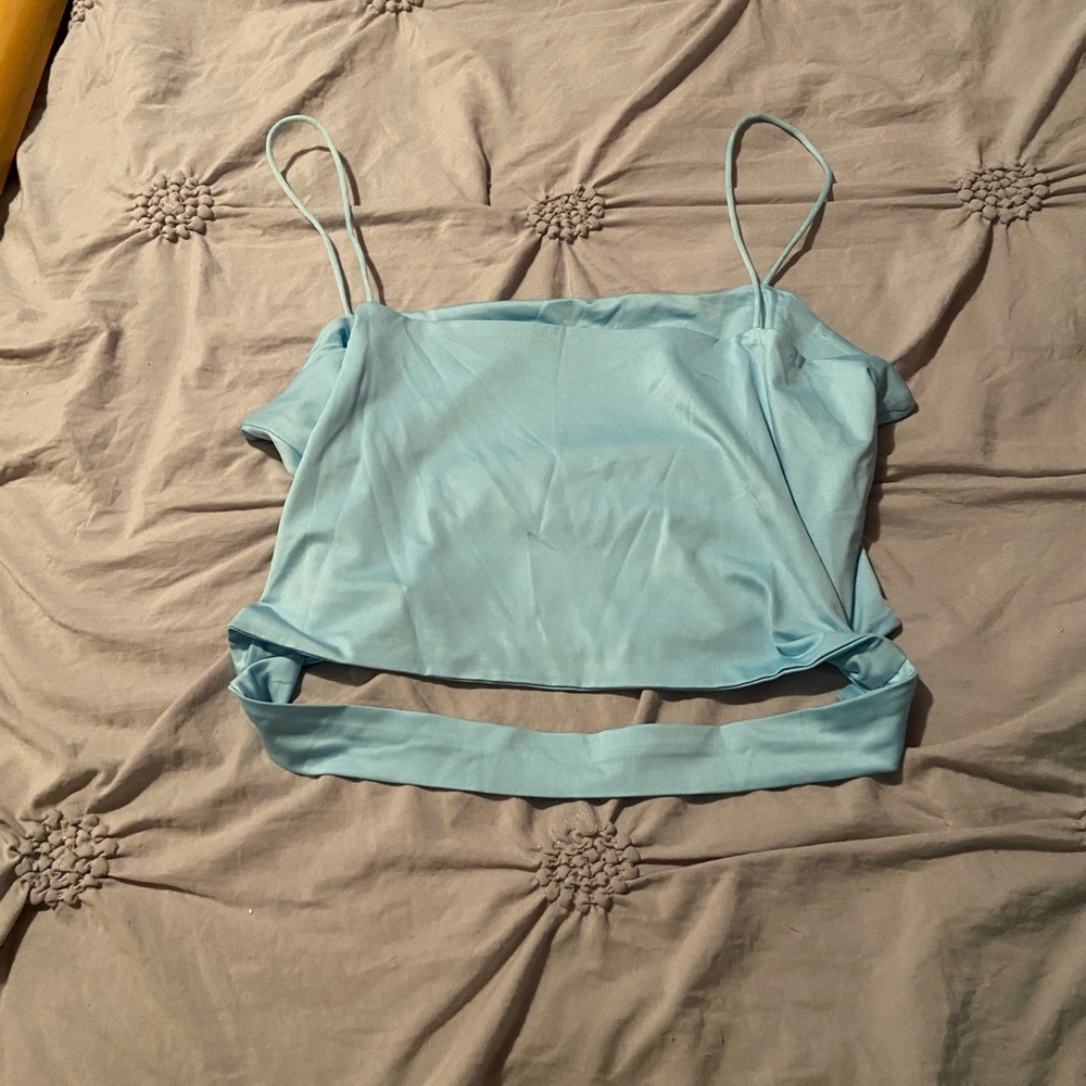 Light blue Shein crop top